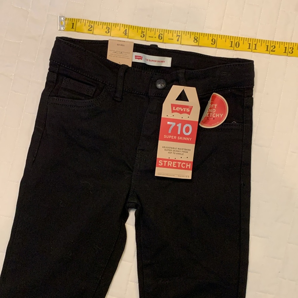 NWT Girls Levi's 710 Super Skinny Stretch Jeans, Black, Size 6 - Picture 11 of 16
